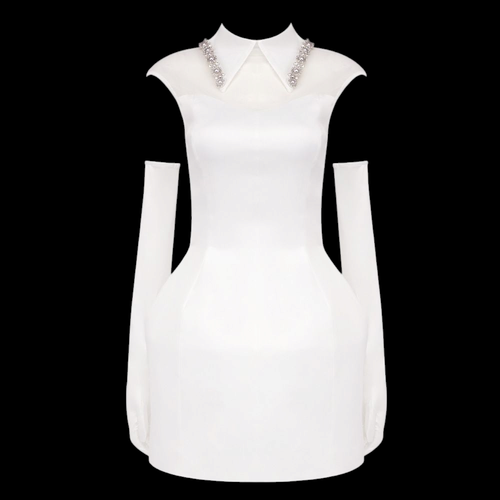 Satin Dress With Glove