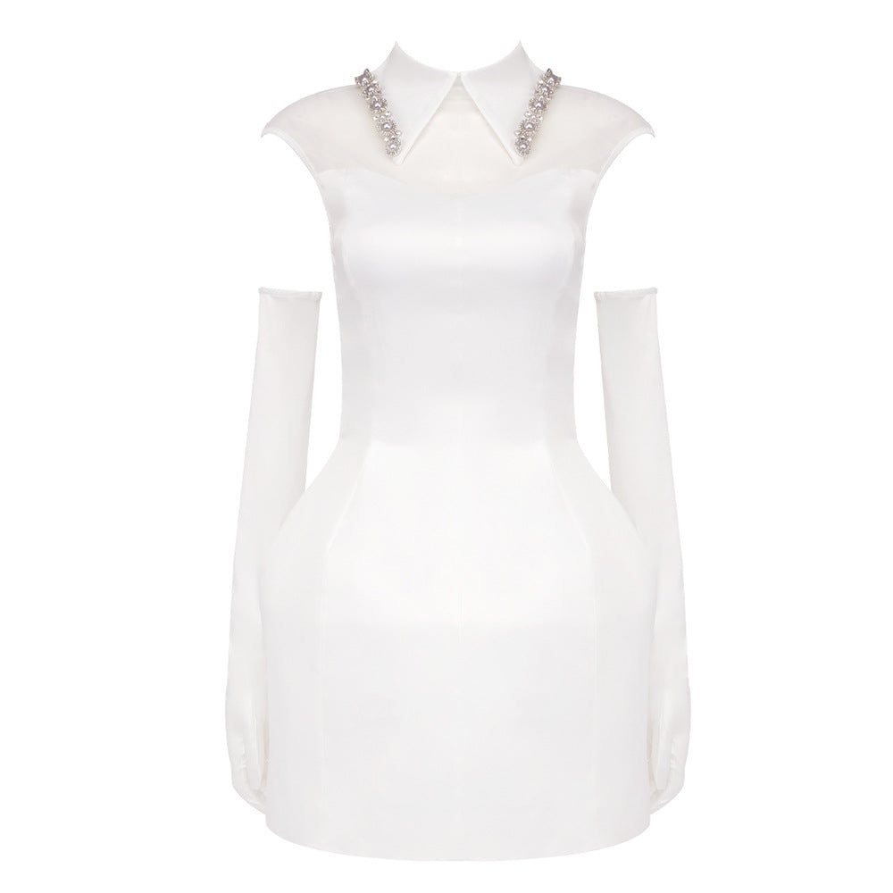 Satin Dress With Glove