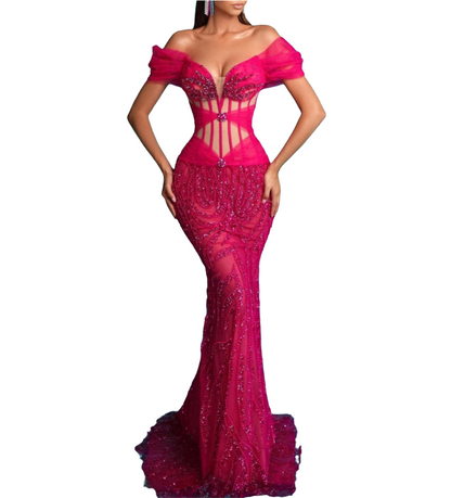 Fishtail Fuschia Gown