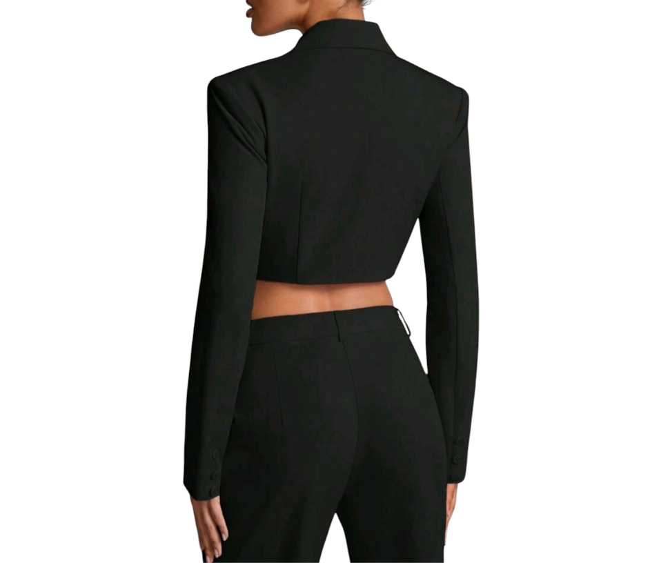 Cut-Out Cropped Blazer