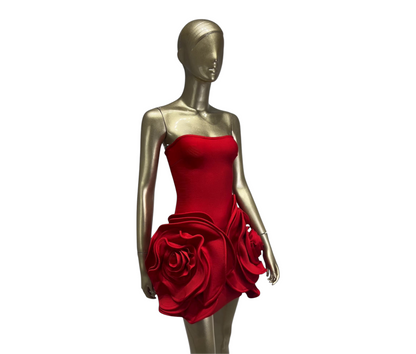 Flower-Strapless Dress
