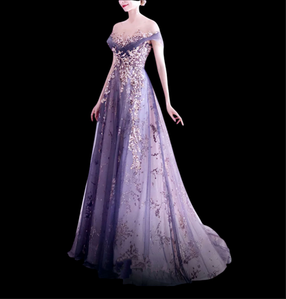 Elegant Purple Evening Gown
