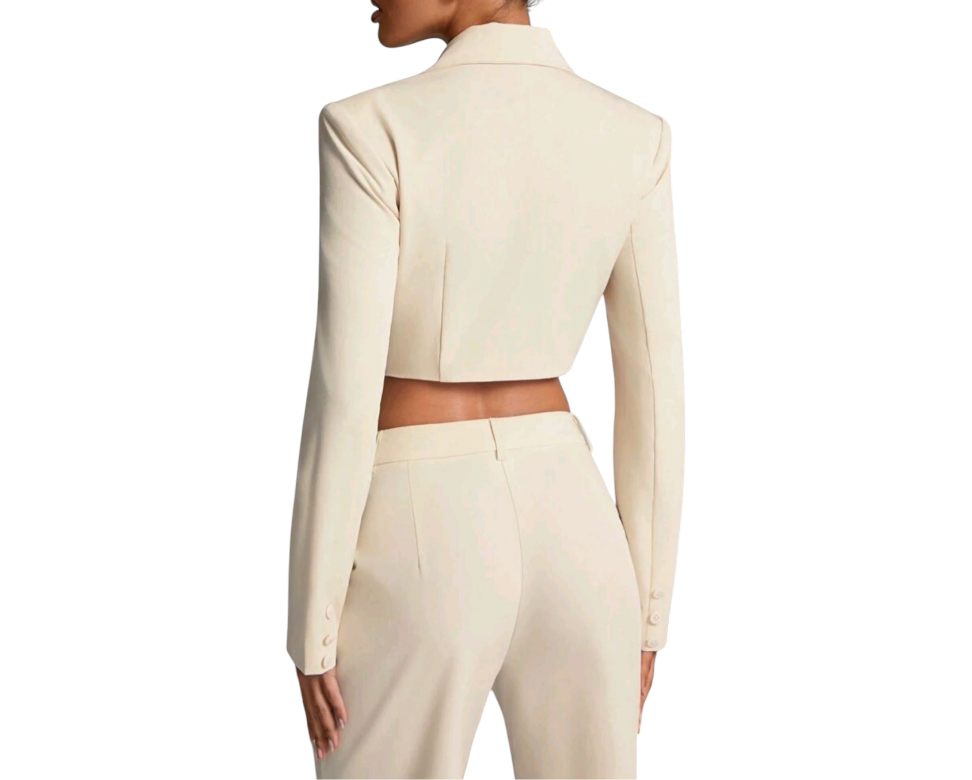 Cut-Out Cropped Blazer