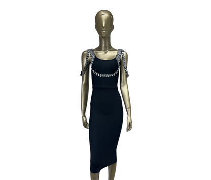Beaded Strap Bandage Dress