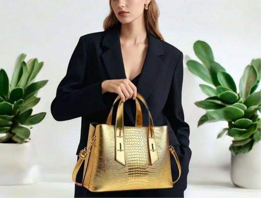 Stylish Crocodile Pattern Crossbody Bag