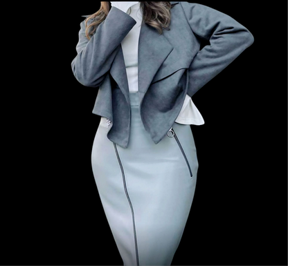 High-Waisted Zipper-Skirt