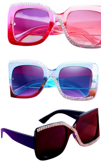 Oversized Luxury Rhinestone Sunglasses