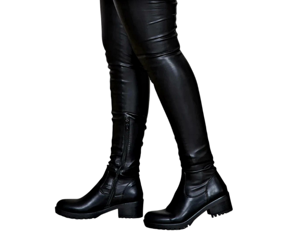 Elastic Thigh-High Boots