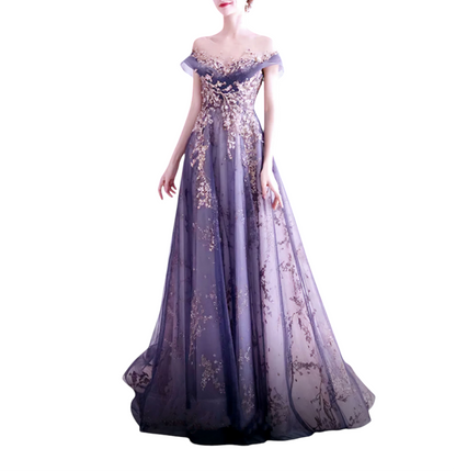 Elegant Purple Evening Gown