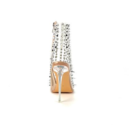 Rivet Rhinestones Embellished Sandals