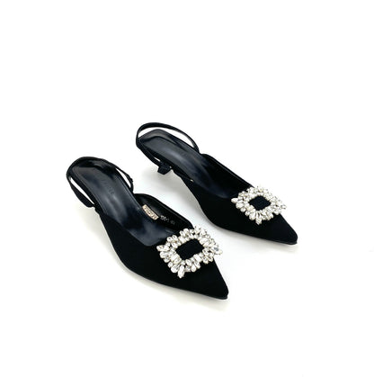 Elegant Sandals W/Crystal Buckle