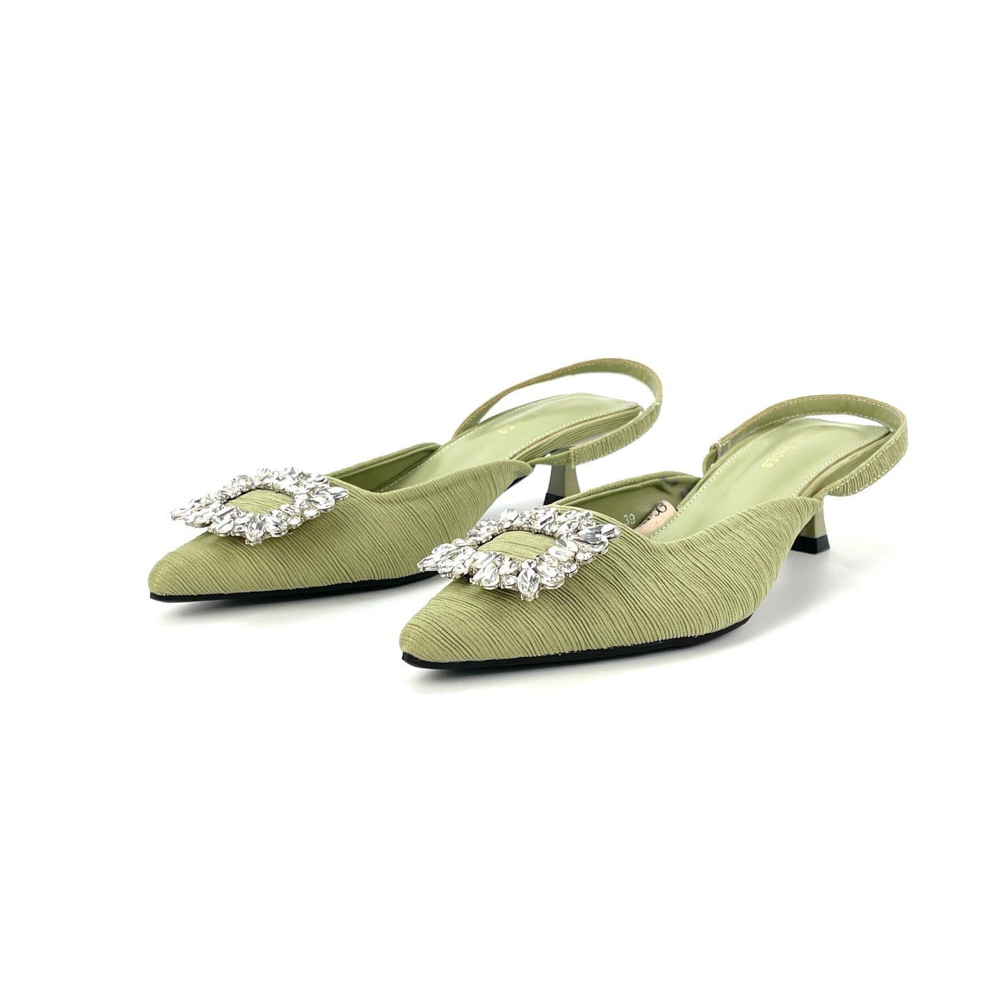 Elegant Sandals W/Crystal Buckle