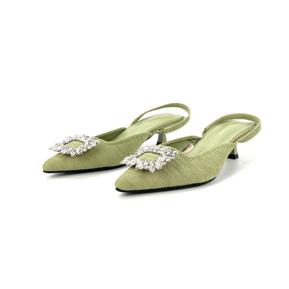 Elegant Sandals W/Crystal Buckle