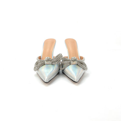 Crystal Embellished Bow-Tie Sandals