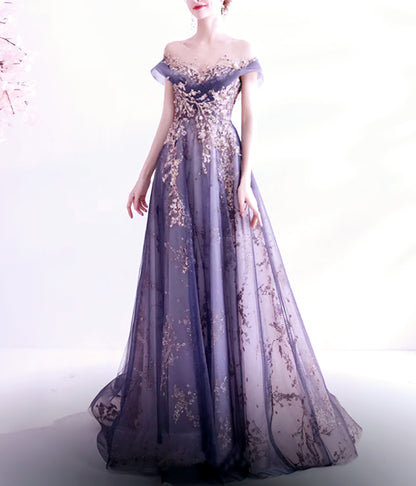 Elegant Purple Evening Gown