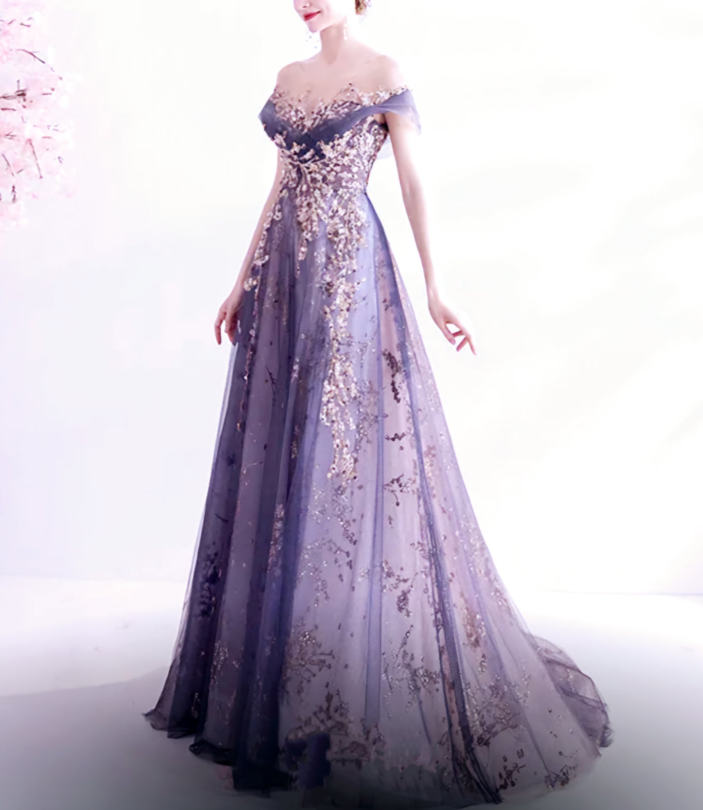 Elegant Purple Evening Gown