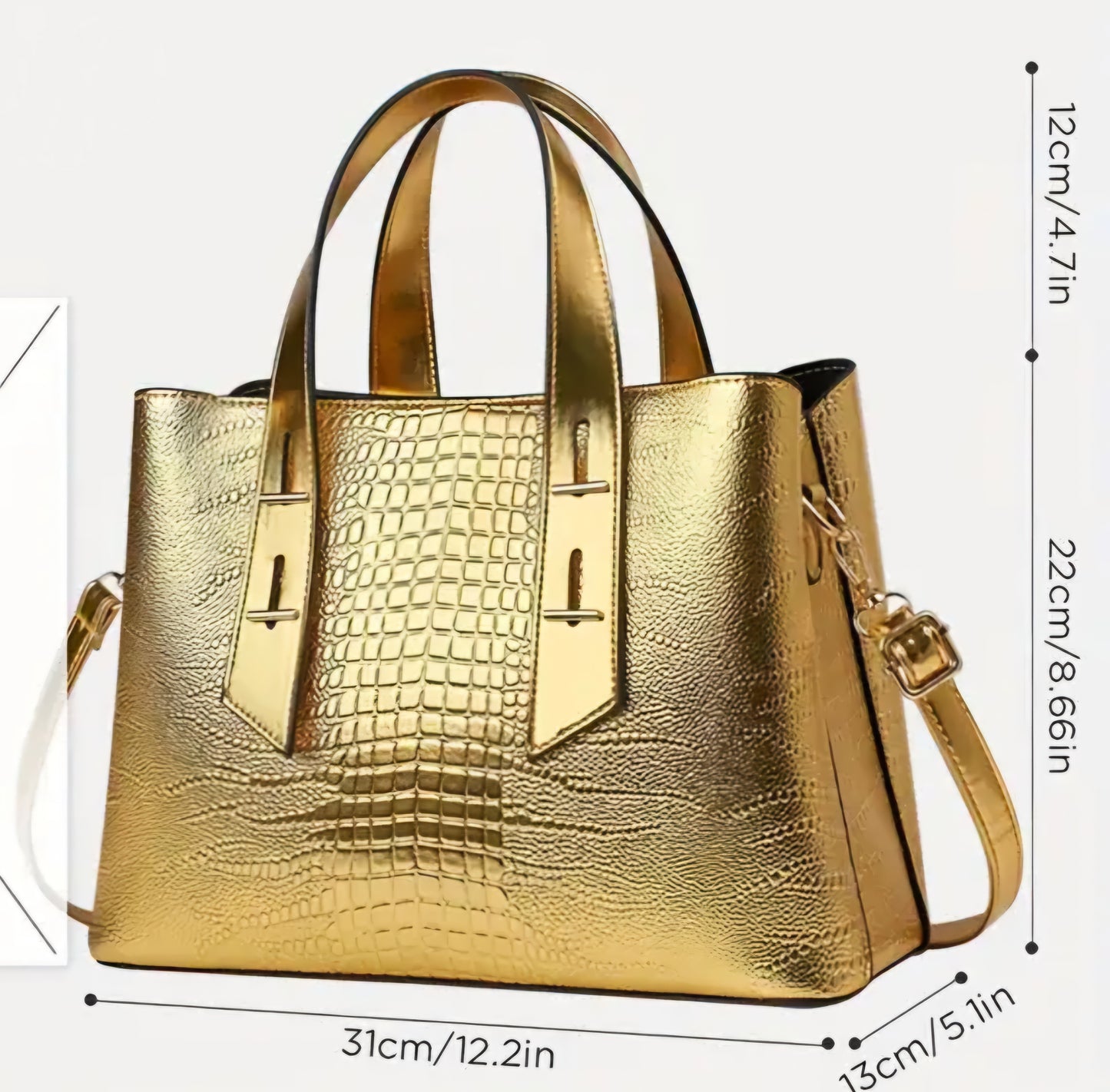 Stylish Crocodile Pattern Crossbody Bag