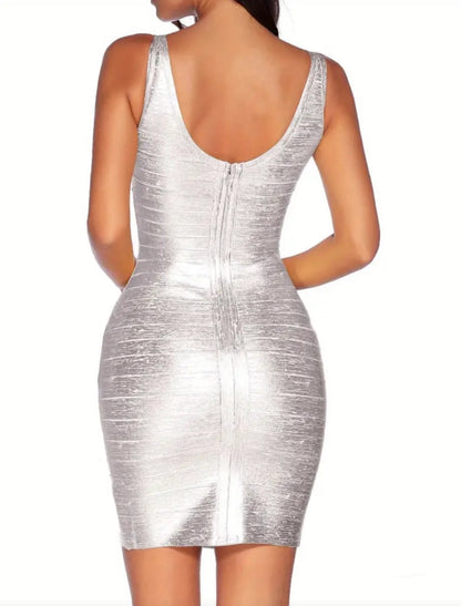 Sexy V-Neck Bandage Bodycon Dress