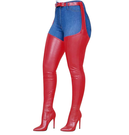 Belted Thigh-High Boots