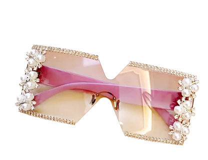 Square Elegant Floral Rimless Shades