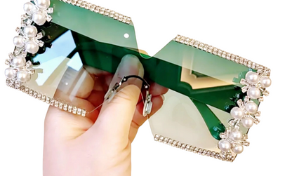 Square Elegant Floral Rimless Shades