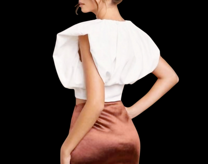 Elegant Batwing Sleeve Crop-Top