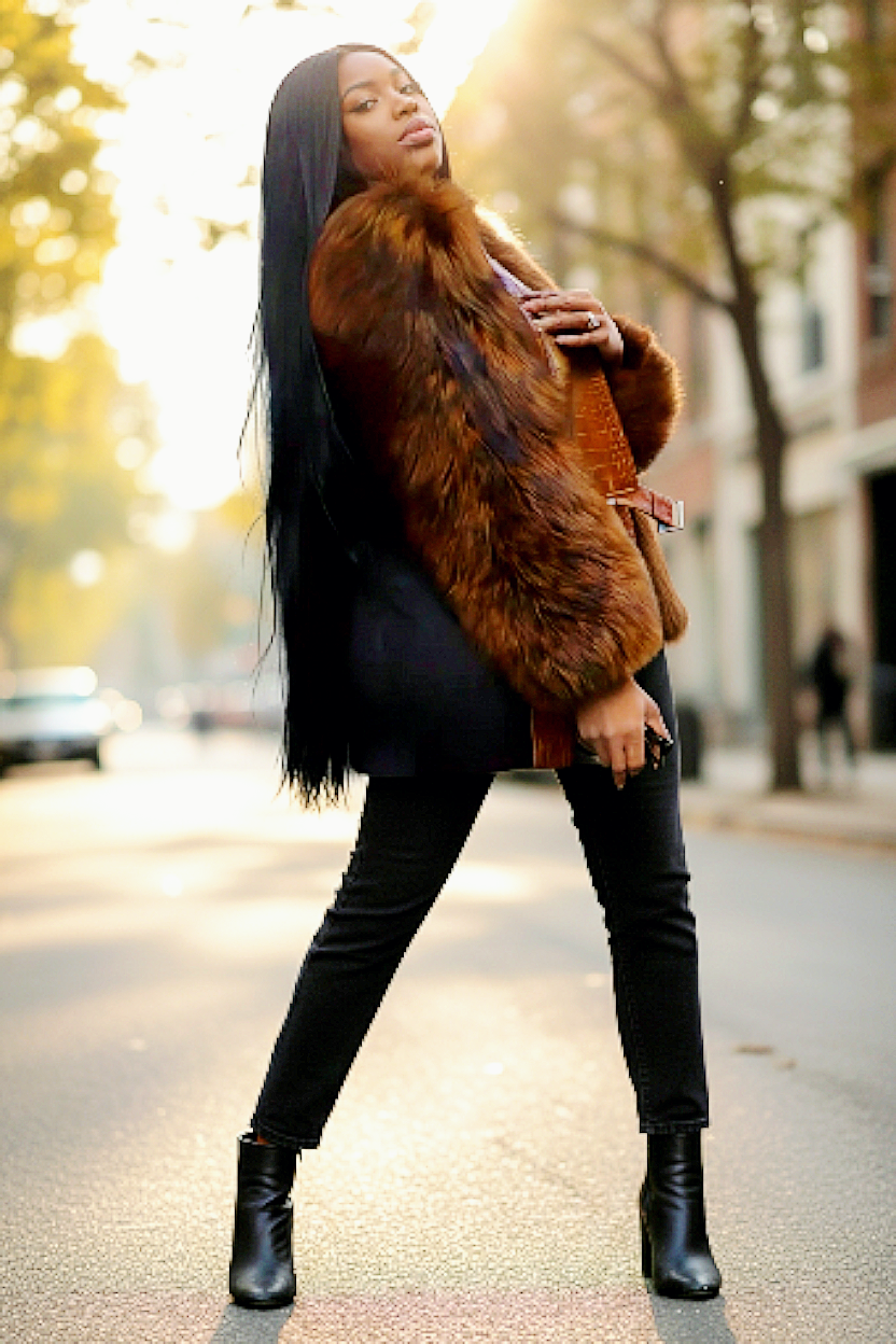Fur Fluffy Faux Leather Short Jacket
