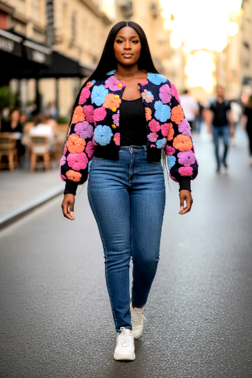 Elegant Floral Print Cardigan Jackets