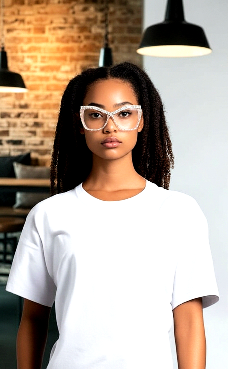 Rhinestone Decorated Cat-EyeGlasses