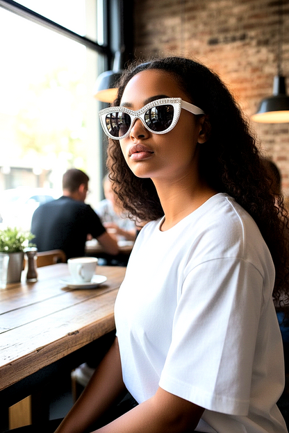 Glamorous Rhinestones Cat-Eye Glasses
