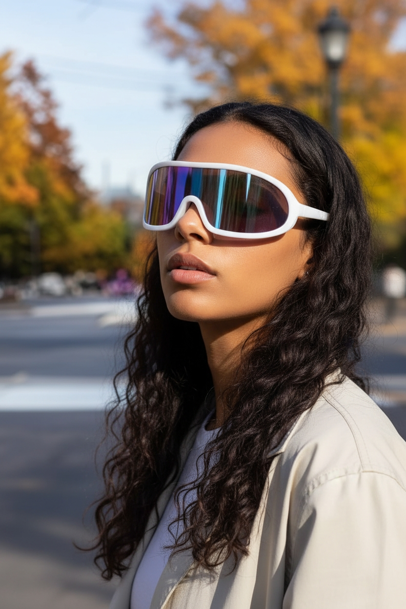 Futuristic Shield Punk Sports Sunglasses