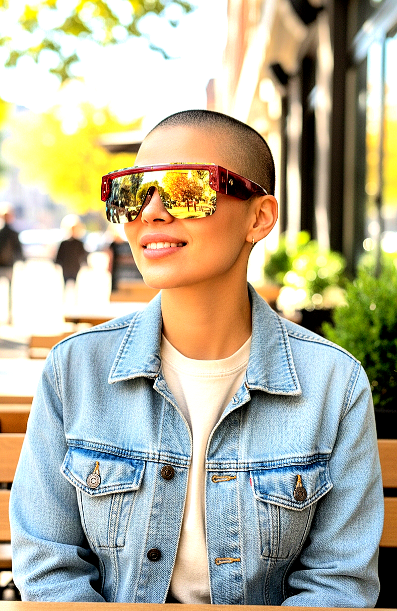 Oversized Flat-Top Shield Eyeglasses