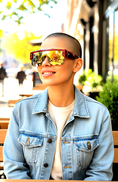 Oversized Flat-Top Shield Eyeglasses