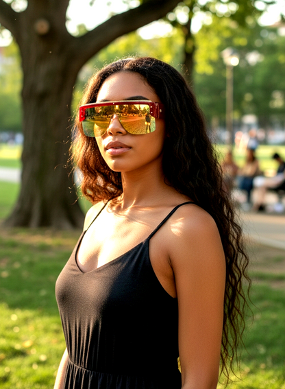 Oversized Flat-Top Shield Eyeglasses