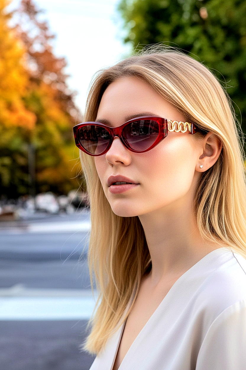 Small Triangular Frame Cat-Eye Sunglasses
