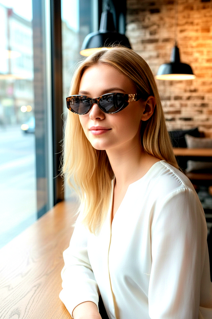 Small Triangular Frame Cat-Eye Sunglasses