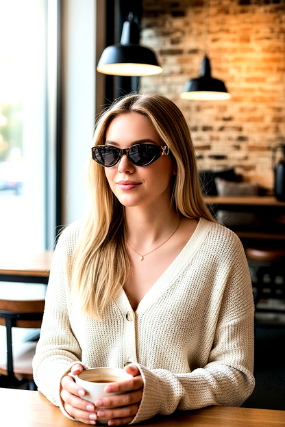 Small Triangular Frame Cat-Eye Sunglasses