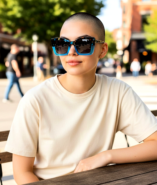 Oversized Trendy Anti-Blue Light Sunshade Reading Glasses