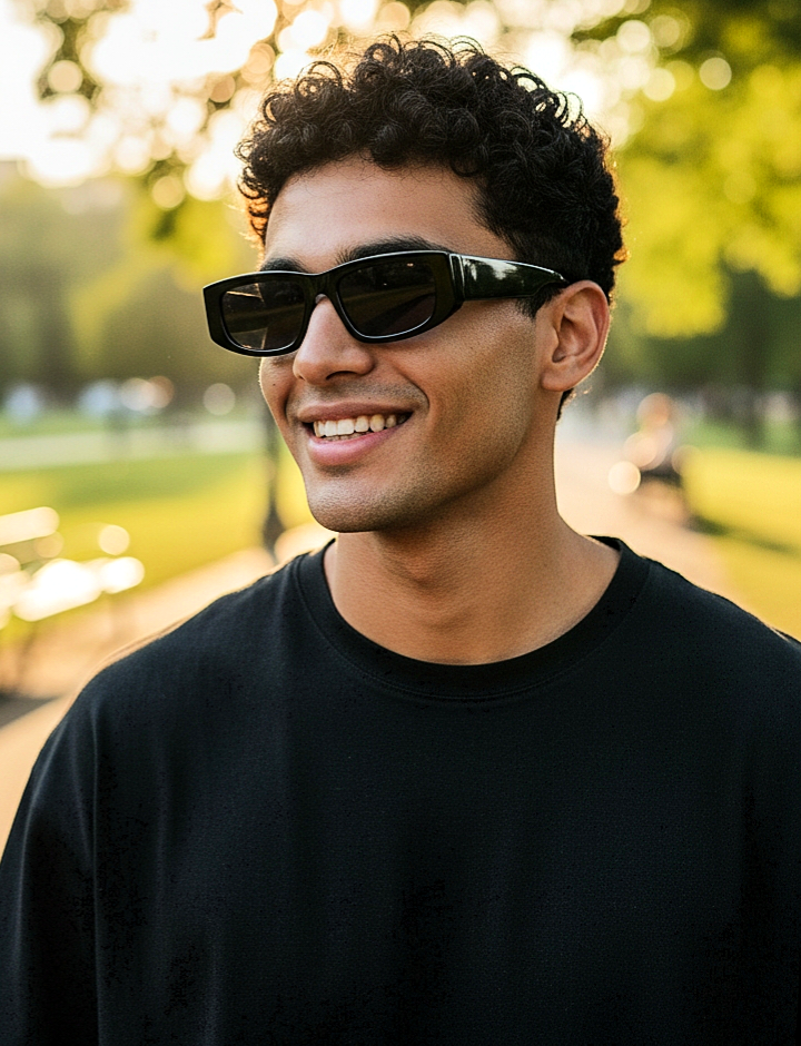 Small Retro Bold Angular Style Eyeglasses
