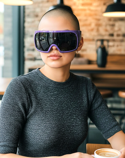 Oversized Bold Futuristic Wrap-Around Frames Sunglasses