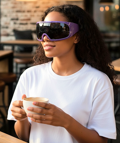 Oversized Bold Futuristic Wrap-Around Frames Sunglasses
