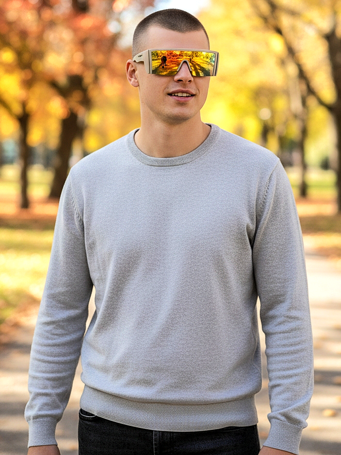 Oversized Flat-Top Futuristic Shield Sunglasses