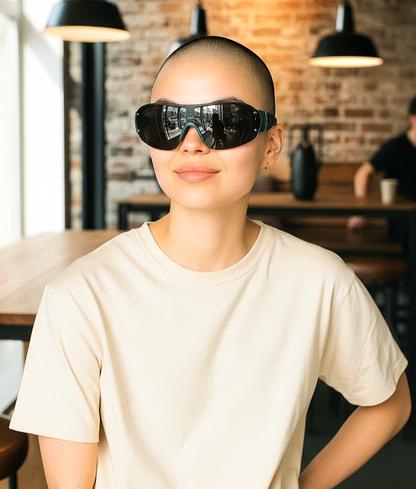 Sporty Wrap-Around Reflective Multicolored  Sunglasses