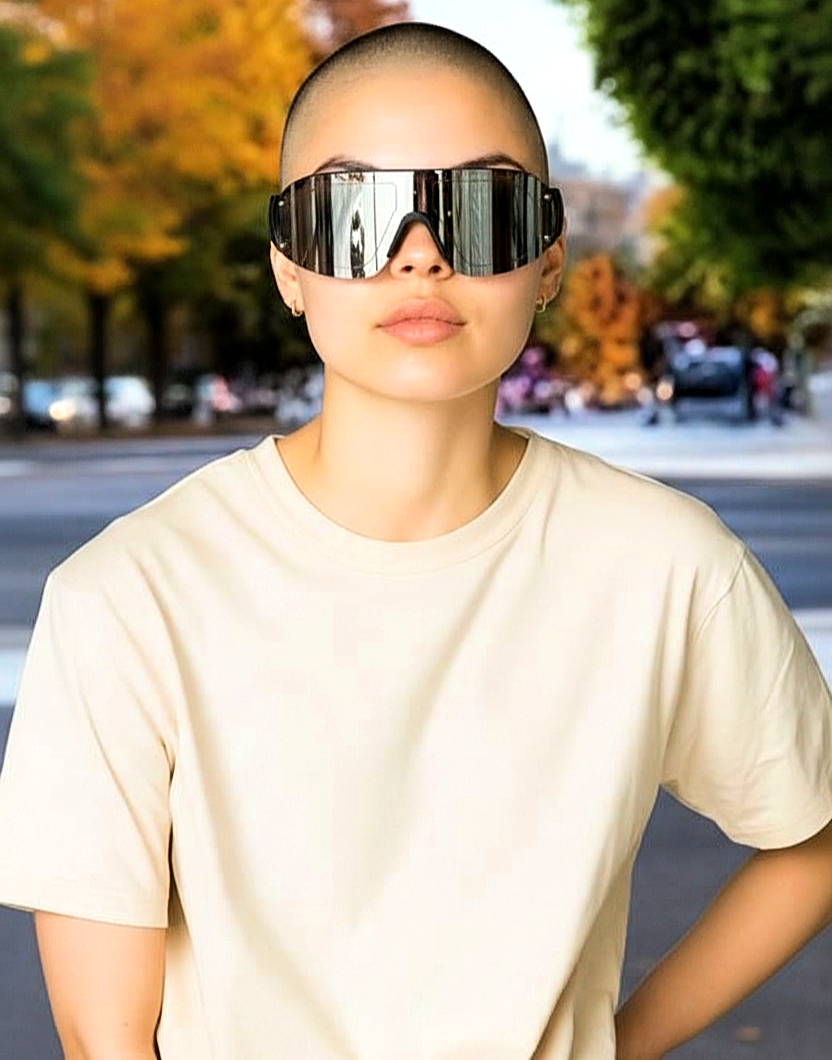Sporty Wrap-Around Reflective Multicolored  Sunglasses