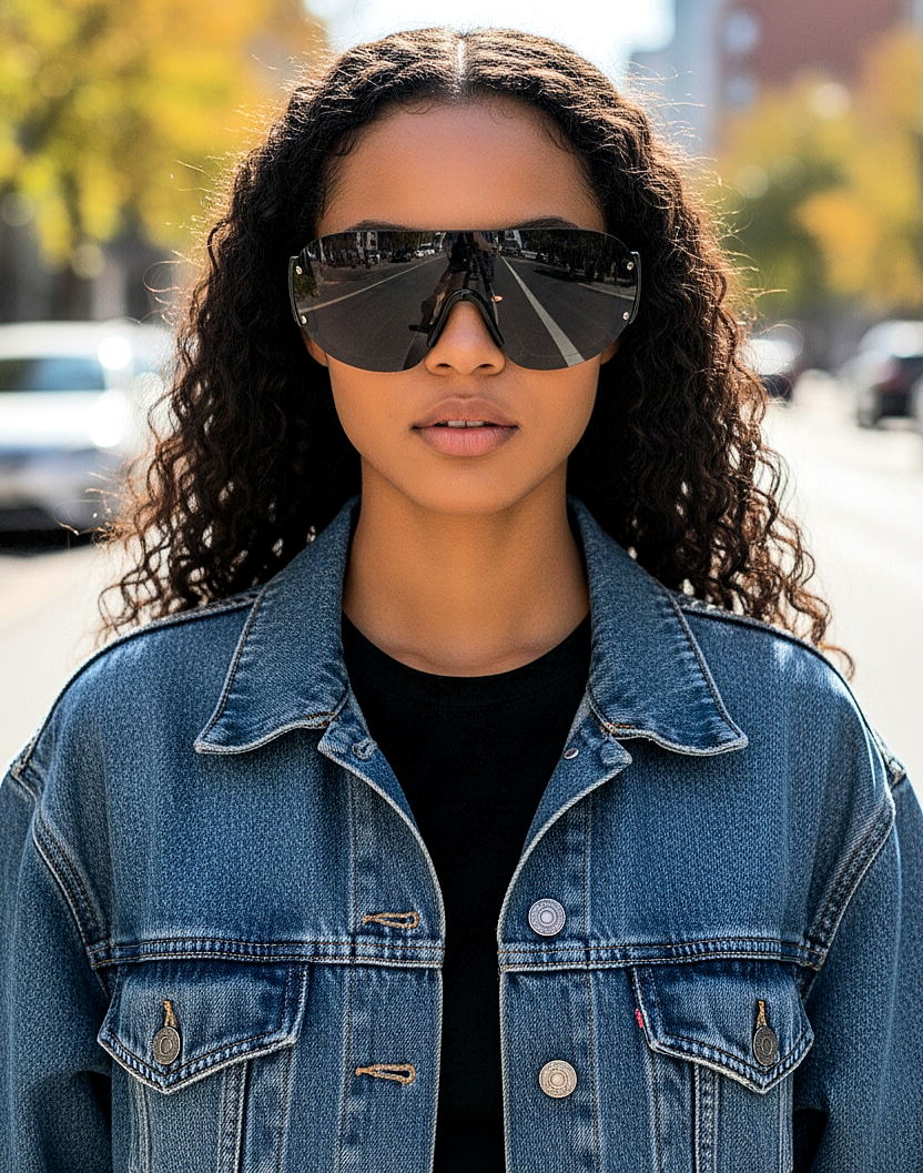 Sporty Wrap-Around Reflective Multicolored  Sunglasses