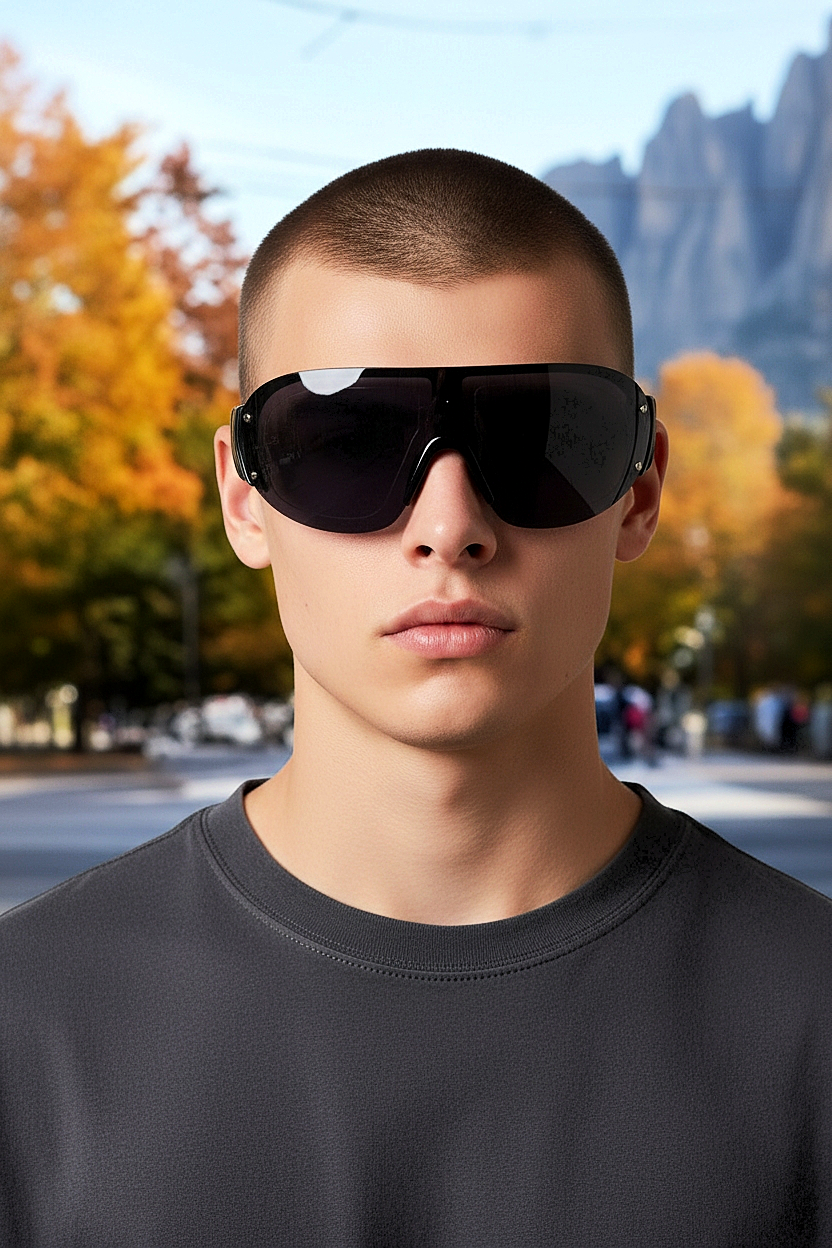 Sporty Wrap-Around Reflective Multicolored  Sunglasses