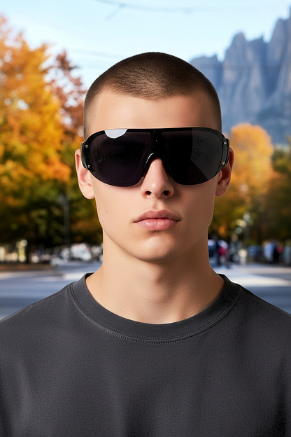 Sporty Wrap-Around Reflective Multicolored  Sunglasses