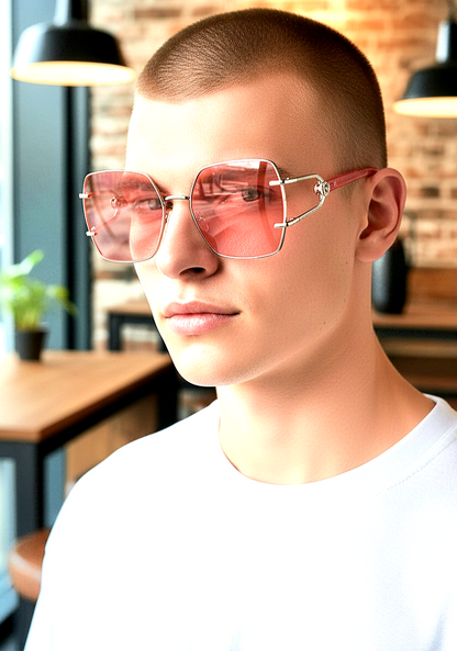 Vintage Oversized Butterfly Squared Sunglasses