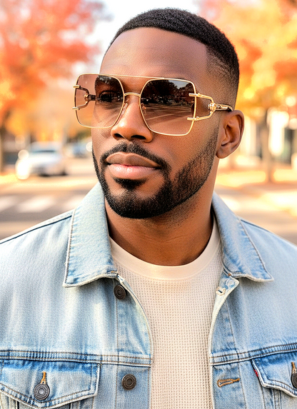 Vintage Oversized Butterfly Squared Sunglasses
