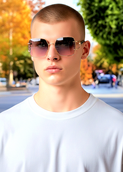 Vintage Oversized Butterfly Squared Sunglasses